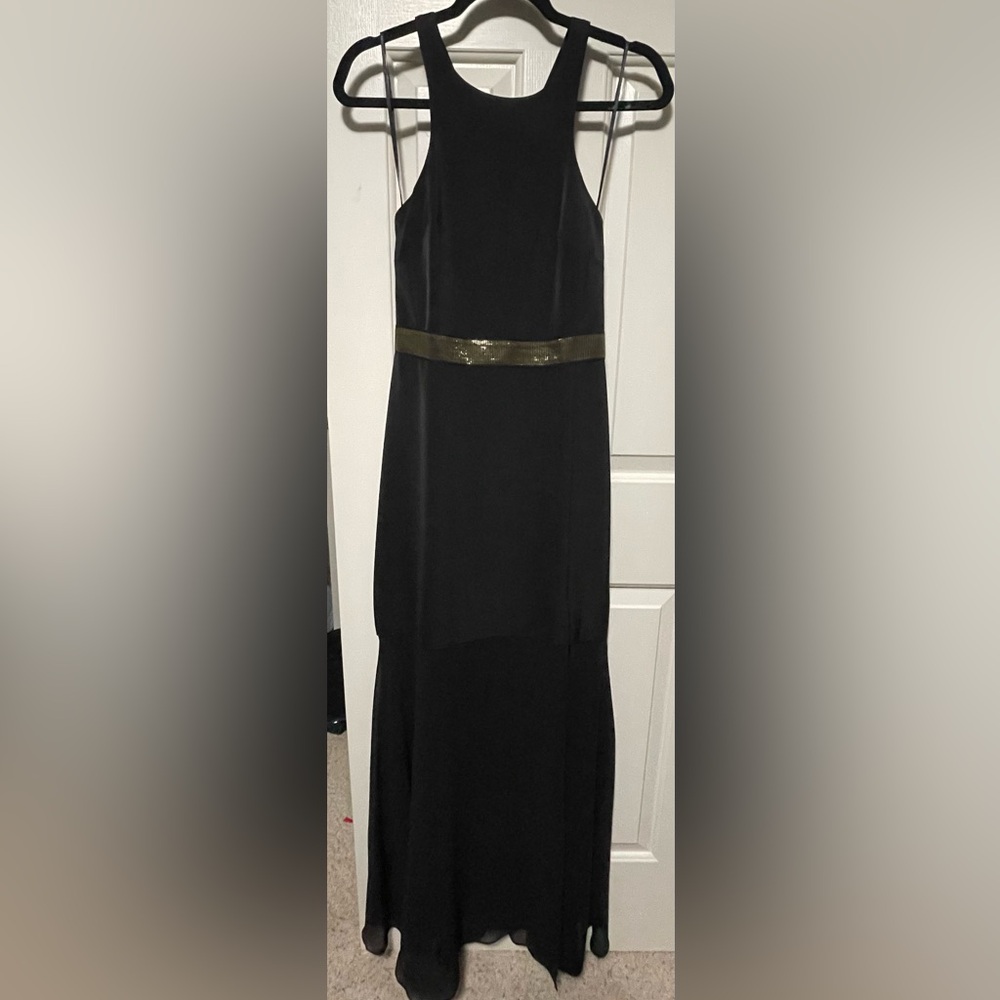 Express Black Maxi Dress with Gold Accent